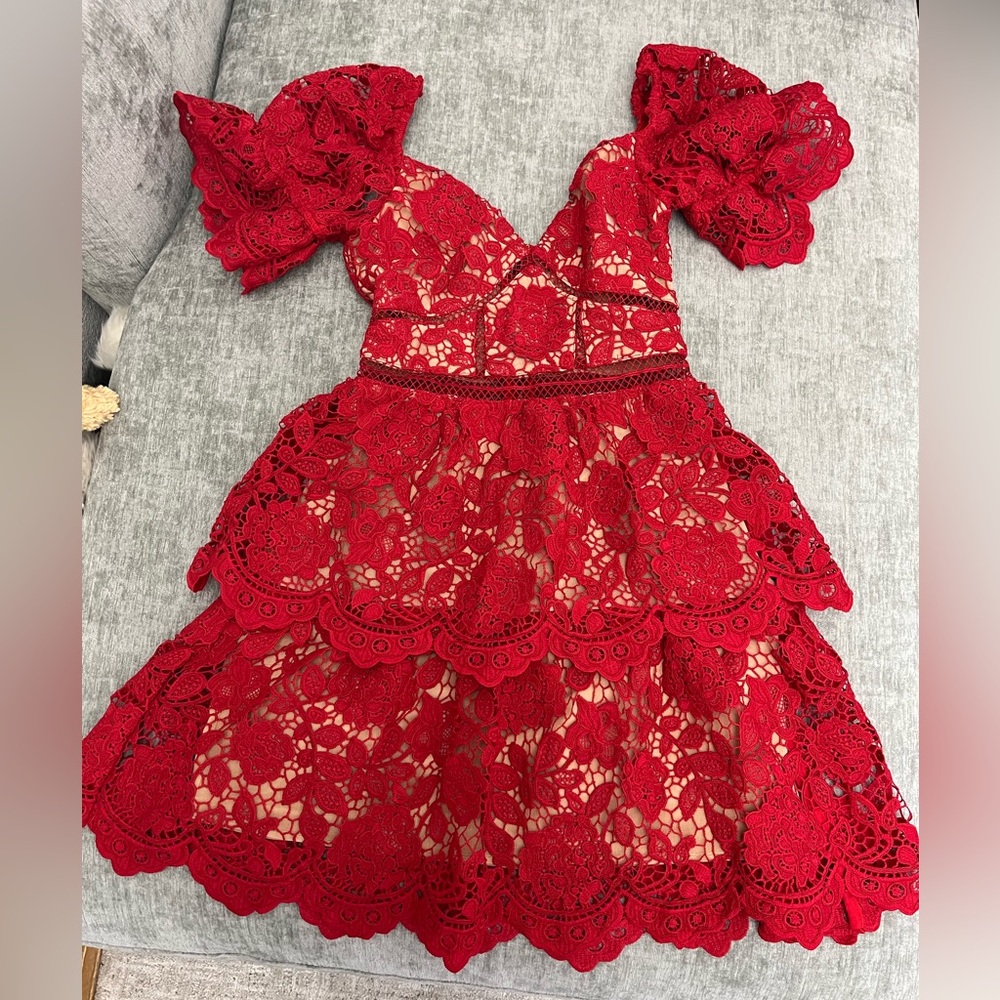 Self portrait Red Lace Dress
